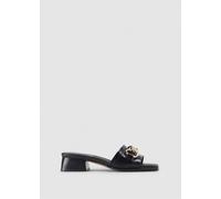 SHOE THE BEAR Womens Colette Faux Croc Sandals With Horse Bit In Black Colour: Black Fabric, Size: 7
