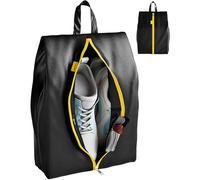 Shoe Travel Bag with Inner Pockets - Universal Water Resistant Shoe Carrier Storage Cube Pouch with Zipper & Handle - Portable Shoe Bag for Gym, Traveling, Dance, Cross Country, Track & Field, Black,