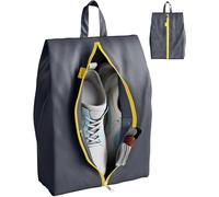 Shoe Travel Bag with Inner Pockets - Universal Water Resistant Shoe Carrier Storage Cube Pouch with Zipper & Handle - Portable Shoe Bag for Gym, Traveling, Dance, Cross Country, Track & Field, Grey,