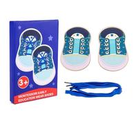 Shoe Tying Board - Toddler Threading Teaching Toys, Wooden Base Sturdy Educational Design, Early Learning Montessorii Tool | Interactive Shoelace Learning Toy For Kids Toddler Skill Development