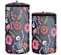 Shoe Washing Bag Sneakers Washing Machine Bag 2Pcs Shoe Washing Bag Shoes Washing Machine Bag Dancing Skeletons Flowers Garden Holiday, Multicolor, 1 size, Modern, Multicolour, 1 size, modern
