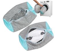 Shoe Washing Machine Bag 2 Pack, Laundry Shoe Bag for Washer and Dryer, Shoe Cleaning Bags for Sneakers, Deep Cleaning Machine for All Shoes Types With Self-locking Zipper (Gray, 2 Pack)