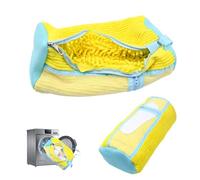 Shoe Washing Machine Bag,2 Pcs Shoe Washing Bag for Dryer & Washer, Reusable Laundry Shoe Bag for All Shoes Sizes, Independent Insole Compartment With Side Mesh (Yellow)