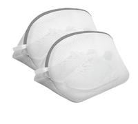 Shoe Washing Machine Bag 2PCS/1PC Mesh Laundry Bag Washing Machine Shoes with Zips Travel Shoe Storage Bags Protective Clothes Organizer(Grey-2PCS,XL-45x30x30cm)