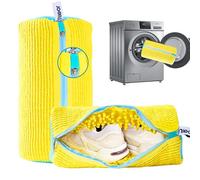 Shoe Washing Machine Bag 2pcs - Reusable Shoe Laundry Bags for Washer & Dryer, 360 Deep Clean for Sneakers, Tennis Shoes, Slippers, Durable, Quiet Operation, Protects Shoes, Versatile Use, Yellow, 12