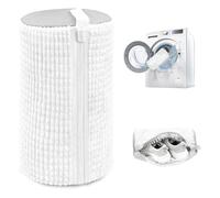 Shoe Washing Machine Bag,Laundry Shoe Bag for Washer and Dryer,Reusable Shoe Cleaning Bag for Sneakers,Tennis Shoes,With Self-locking Zipper, Microfiber Inside,Include Shoe Bag, Lite White - 1 Pack