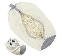 Shoe Washing Machine Bag Reusable Shoe Cleaning Bag Portable Trainer Sneaker Laundry Shoes Bag with Zipper 360°Wrap-Around Cleaning Shoe Cleaner Kit for Sneakers Canvas Tennis Running Shoes (White)