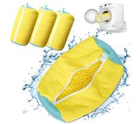 Shoe Washing Machine Bag,Shoe Laundry Bags for Sneakers,Reusable Shoe Washing Bag for All Shoe Types and Sizes,Durable Hidden Zipper Shoe Laundry Bag for Sneaker Gym Shoes (Yellow 4pcs)