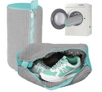 Shoe Washing Machine Bag, Sneaker Cleaner Kit with 10 Washer Balls for Gym Sneakers and Flats, Shoe Laundry Bag with Zipper Protection Design,Large Size for Women's, Men's, and Kid's Shoes