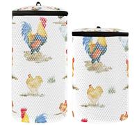 Shoe Washing Machine Bag Sneaker Washing Machine Bag Pack of 2 Shoe Laundry Bag Shoes Cleaning Bag For Washer Watercolor Pattern Rustic Country Farmhouse Chickens Rooster Rustic Retro, Multi, One