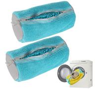 Shoe Washing Machine Bag Trainer Shoe Bag Laundry with Zips 360° Cleaning Reusable Shoe Cleaner for Sneakers Canvas Tennis Running Shoes(BLUE 2Pcs)