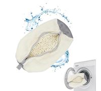 Shoe Washing Machine Bag, Reusable Trainer Washing Machine Bag for All Shoe Types & Sizes, 360° Wrap-Around Cleaning,Shoe Cleaning Bag, Shoe Washing Bag for Washer & Dryer (CREAM - 1PCS)