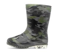 Shoe Zone - Boys Black & Green Camo Welly - Size 7 Child UK - Green