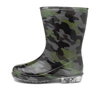 Shoe Zone - Boys Black & Green Camouflage Welly - Size 7 Child UK - Black