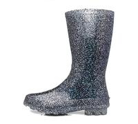 Shoe Zone - Girls Black Glitter Welly - Size 1 UK - Black