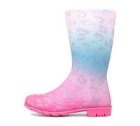 Shoe Zone - Girls Multi Coloured Pastel Leopard Print Welly - Size 1 UK - Multicolour