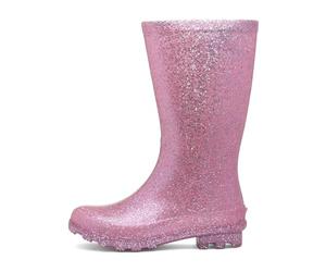 Shoe Zone - Girls Pink Glitter Welly - Size 13 Child UK - Pink