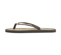 Shoe Zone - Womens Khaki Beaded Toe Post Flat Sandal - Size 7 UK - Green