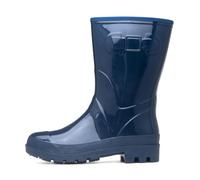 Shoe Zone - Womens Navy Patent Warm Lined Welly - Size 4 UK - Blue
