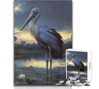Shoebill Stork at Dusk 1000 Piece Jigsaw Puzzles for Adults Teenagers Creative Problem Solving Game Heartfelt Memorable Gift Idea Size 38x26cm