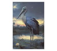 Shoebill Stork at Dusk Detailed Wooden Jigsaw Puzzle for Adults, 1000 PCS