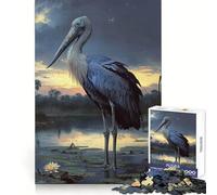 Shoebill Stork at Dusk Jigsaw Puzzles 1000 Piece for Teenagers Enhance Memory Leisure Time Solid Cut Santa Wish Item 38x26cm