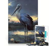 Shoebill Stork at Dusk Jigsaw Puzzles 1000 Piece for Teenagers Enhance Memory Leisure Time Solid Cut Santa Wish Item 38x26cm