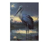 Shoebill Stork at Dusk Vivid Wooden Jigsaw Puzzle for Adults, 500 PCS
