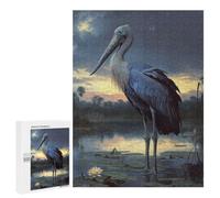 Shoebill Stork at Dusk Wooden Jigsaw Puzzle for Adults, 500 PCS - Holiday-Season Gift; for Shared Table Time