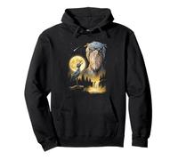 Shoebill Stork Howling to The Moon Weird Meme Funny 90s Bird Pullover Hoodie