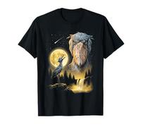 Shoebill Stork Howling to The Moon Weird Meme Funny 90s Bird T-Shirt