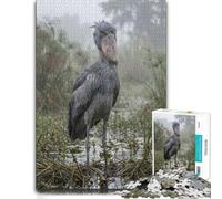 Shoebill Stork in Misty Wetland Jigsaw Puzzle for Adults, 500 PCS