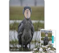 Shoebill Stork in The Rain Detailed Jigsaw Puzzle for Adults, 300 PCS