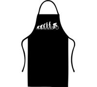 SHOEBOB Evolution of Cycling Apron Black evolution of man Classic cycle Push bike Chef Apron | Full Length Summer BBQ Chef Apron