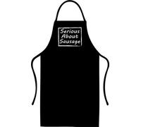 SHOEBOB Novelty Serious about Sausage BBQ Cooking Bib Black Apron funny kitchen workwear