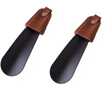 Shoehorn ，2 Pcs Shoe Horn Handle Stainless Steel for Seniors Pregnant for Easy to Wear Shoes-Professional Shoes Helper for Men, Women, Travel