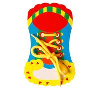 Shoelace Toy - Threading Shoelaces Toy | Lacing Shoe | Learn to Tie Shoe Laces | Kids Practice Tying Shoelaces Board | Kindergarten Learning Toy Safe Water-Based Paint Shoes for Kids