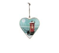 Shoeless Joe Cat and Post Box Heart Shaped Christmas Tree Decoration
