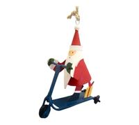 Shoeless Joe Cute Hand Made Santa on his scooter delivering presents. Christmas Tree Decoration