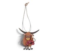 Shoeless Joe Highland Cow With Bagpipes Metal Christmas Tree Decoration, 7 X 6.5 Cm