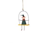 Shoeless Joe Metal Elf on Swing Christmas Tree Decoration