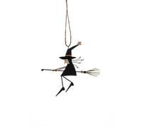 Shoeless Joe Metal Witch on Broomstick Halloween Decoration