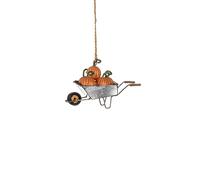 Shoeless Joe Pumpkins in Wheelbarrow Halloween Decoration