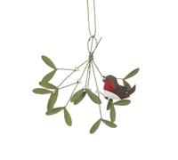 Shoeless Joe Robin and Mistletoe Branch Christmas Tree Decoration