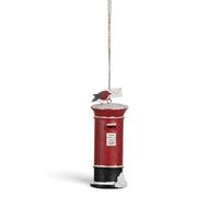Shoeless Joe Robin On Post Box Metal Christmas Tree Decoration With Twine Hanger, 8.5 X 3 Cm