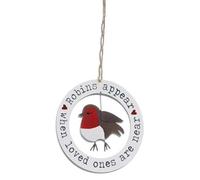 Shoeless Joe Robins Appear When Loved Ones Are Near Metal Christmas Decoration 9 X 9 Cm