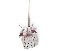 Shoeless Joe Robins Tying Gift Small Metal Christmas Tree Decoration, 5.3 X 4.5 Cm