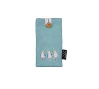 Shoeless Joe Seagull Glasses Case, Blue, 100% Cotton, Wooden Button Fastening, Coastal Beach Theme