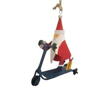 Shoeless Joe Whizzing Santa on Scooter Christmas Tree Decoration