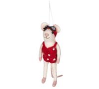 Shoeless Joe Wild Swimming Felt Mouse Christmas Tree Decoration | Handmade Felt Hanging Ornament | Festive Mouse with Goggles